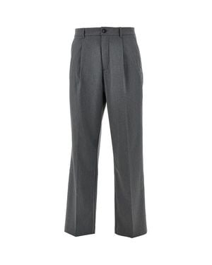 Les Deux 'Reece' Mini Check Viscose-Blend Pants - Gray