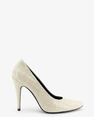 Jude Jerry Leather Décolleté Croco Motif - White