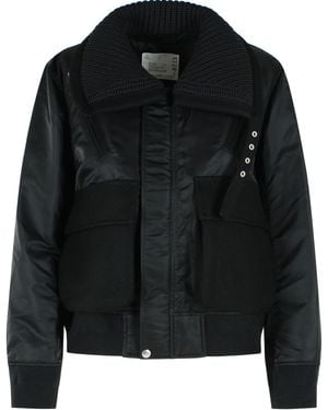 Sacai Melton Jacket Nylon - Black