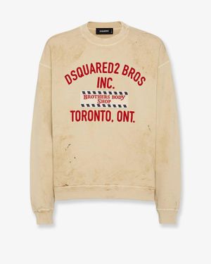 DSquared² Cotton Sweatshirt With Distressed Effect - White