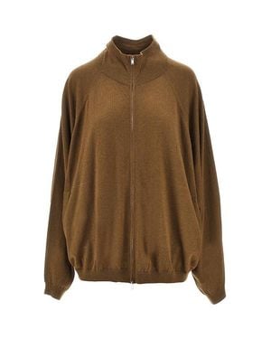 Frankie Shop 'Base' Knitted Track Jacket - Brown