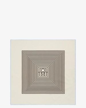 TOTEME Centered Monogram Silk Foulard - White