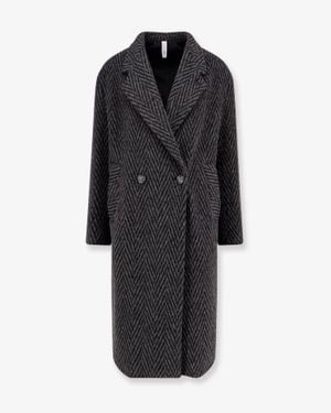 Hevò Santa Cesarea Wool Blend Coat - Black