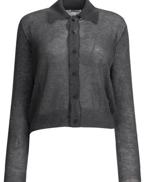 AURALEE Charcoal Mohair Nylon Knitwear - Black