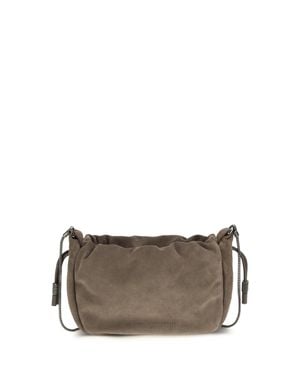 Brunello Cucinelli Suede Shoulder Bag - Grey