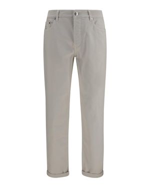 Brunello Cucinelli Jeans With Turn-Up Hem - Grey