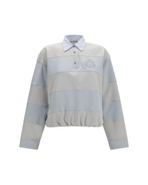 Acne Studios Striped Polo Sweatshirt - Grey