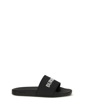 Burberry Logo Slippers - Black
