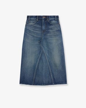 Celine Denim Midi Skirt - Blue