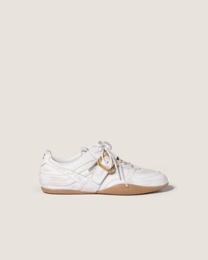 Miu Miu Gymnasium Leather Trainers - White