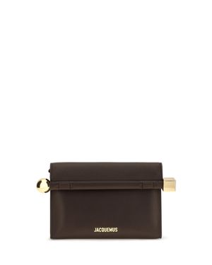 Jacquemus Rond Carré Leather Shoulder Bag - Grey