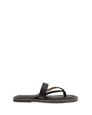 Dries Van Noten Slip-On Leather Sandals With Sequins - Black