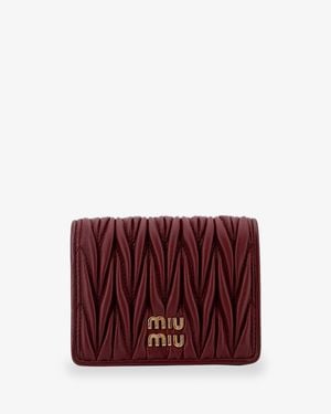 Miu Miu Quilted Leather Wallet - Purple