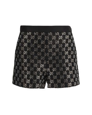 Gucci Tweed Wool Lamã Embroidered Shorts - Black