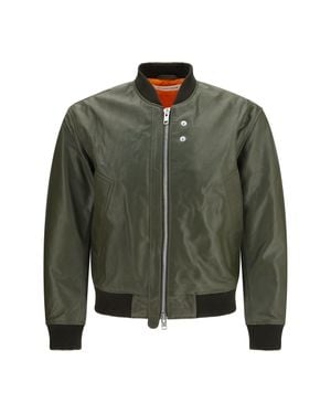 sunflower Leather Aviator Jacket - Green