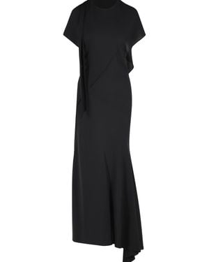 The Attico Virgin Wool Midi Dress - Black