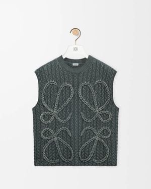 Loewe Anagram Wool Vest Khaki - Green