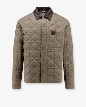 Dior Dior Cannage Shirt/Jacket With Dior Patch And Leather Collar - Natural