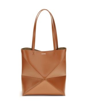 Loewe Puzzle Fold Tote Bag - Brown
