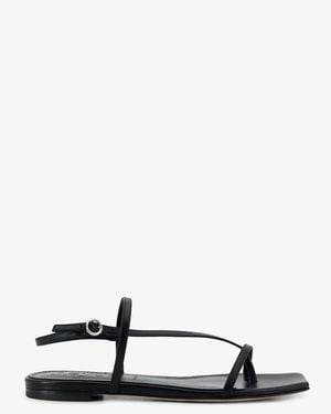 Aeyde Ella Flat Leather Sandals - White
