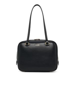 Jil Sander Medium Vision Leather Bag - Black