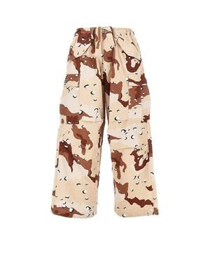 Obey Baggy Fit Camouflage Cotton Cargo Pants - Natural