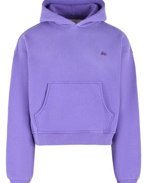 ERL Boxy Cropped Cotton Sweatshirt - Purple