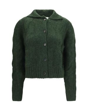 Allude Cashmere And Silk Sweater With Buttons - Green