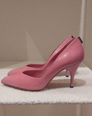Miu Miu Snake Leather Court Shoes - Pink