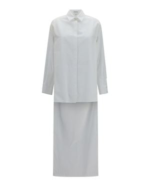 Alaïa Alaïa Asymmetric Cotton Poplin Shirt - Grey
