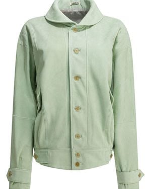 AURALEE Suede Leather Jacket - Green