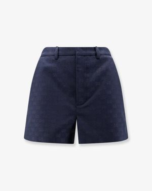 Gucci Gg Cotton Blend Shorts - Blue