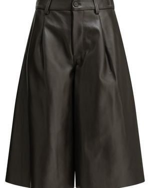 Semler Formal Leather Shorts - Black