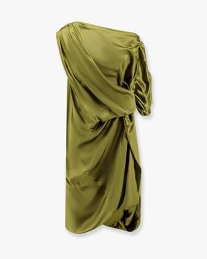 Dries Van Noten Dalant Silk Dress With Lateral Knot - Green