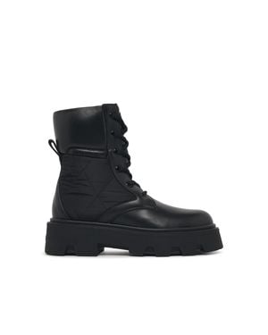 Moncler 'Aurea' Leather Blend Boots - Black
