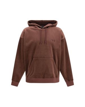 Y-3 Corduroy Hooded Sweatshirt Night - Brown