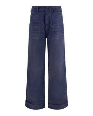 Acne Studios Organic Cotton Twill Trousers - Blue