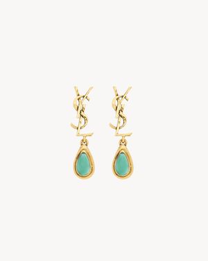 Saint Laurent Drop Cassandre Earrings - White