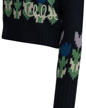 Chloé Chloé Logo Turtleneck Sweater - Black