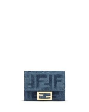 Fendi Trifold Wallet Ff Monogram - Blue