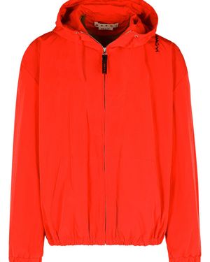 Marni Zipped Hooded Jacket - Red