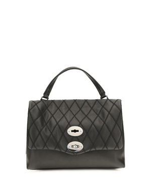 Zanellato Postina Tramè Leather Top Handle Bag - Black