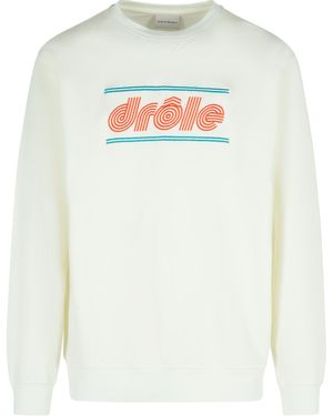 Drole de Monsieur Tennis Cotton Sweatshirt - White