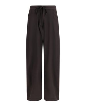 Ella Barrel-Leg Silk Trousers - Black
