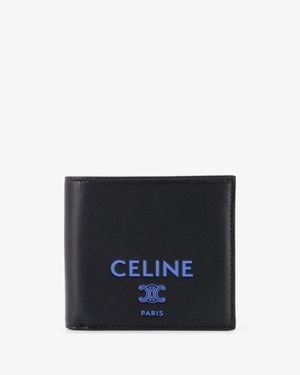 Celine Leather Bi-Fold Wallet - Blue