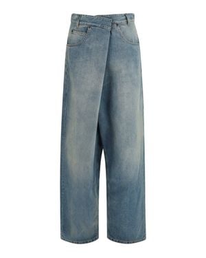 Margiela Wrap Wide-Leg Jeans Old - Blue