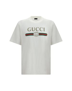 Gucci Printed Silk-Blend Jersey T-Shirt Off - Grey