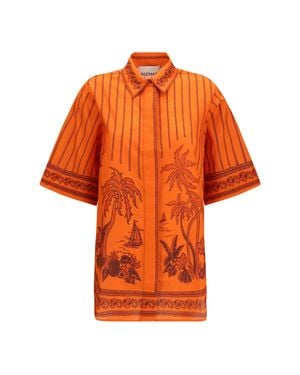 ALÉMAIS Oversized Printed Shirt - Orange