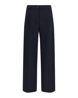 Cruna Pants Wide-Leg Virgin Wool - Blue