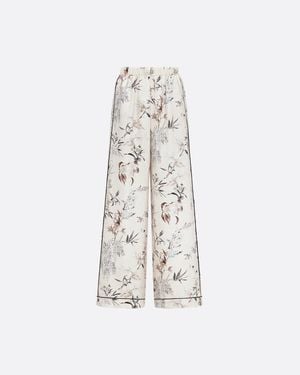 Dior Silk Wide Trousers - White